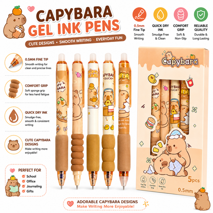 Capybara erasable gel ink pens