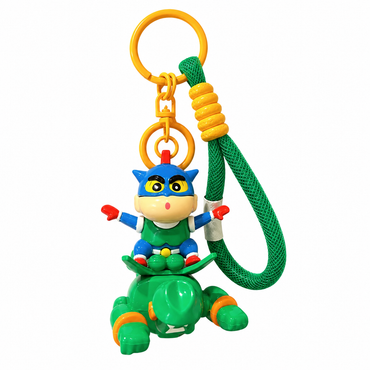 Colorful toy keychain with a character on a white background